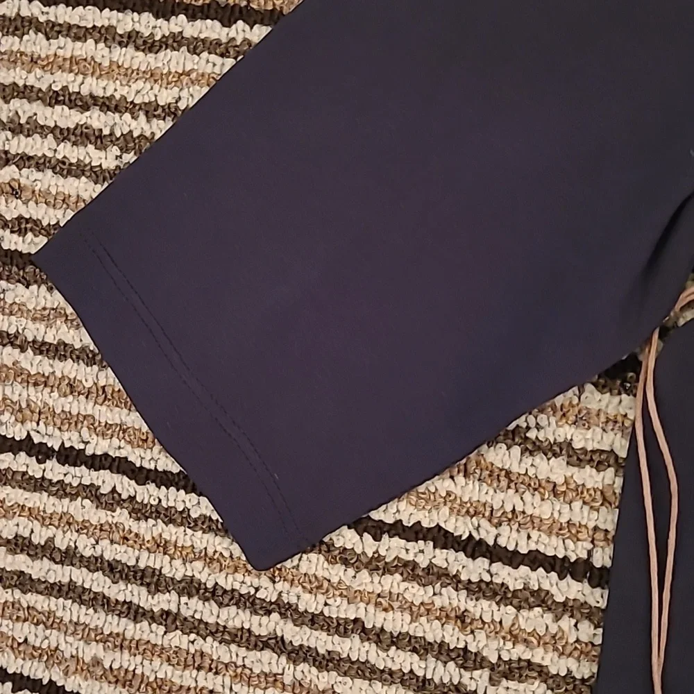 TECOVAS Black Cotton Embroidered Recent Womens‎ XS Elbow Sleeve T Shirt Top NEW - Picture 4 of 10